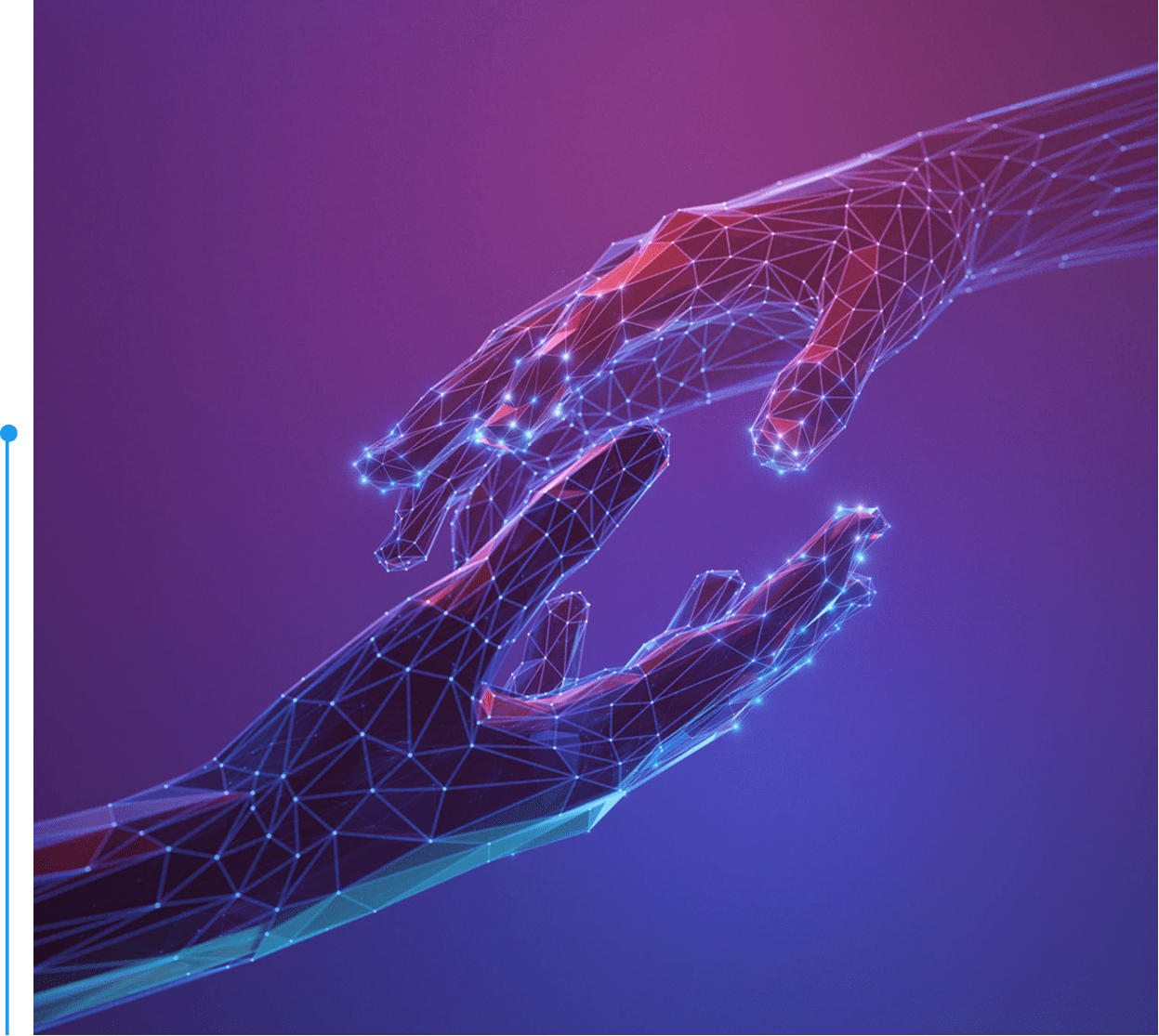 Neon hands in virtual connection